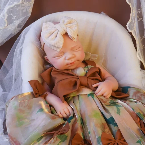 Artificial Soft Full Body Platinum Silicone Painted Reborn Doll Girl Handmade 18.9 inch Solid Newborn Fake Girl For Kid Gift
