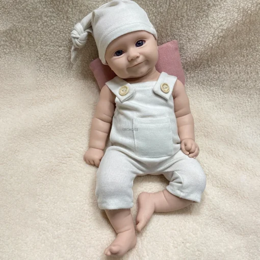 50cm Open Mouth Realistic Soft Touch Full Body Silicone Reborn Baby Girl Weighted Newborn Doll for Lifelike Cuddle Experience