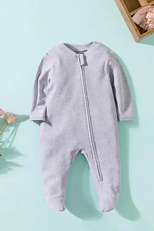 Newborn Footed Pajamas Zipper Girl and Boy Romper Long Sleeve 0-12 Months Baby Clothe Jumpsuit Cotton Fashion Baby Clothing