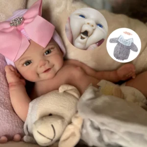 Can Open Mouth Vivienne 18Inch bebe reborn silicona Girl Doll With Painted Hair Washable Doll Lifelike Reborn Girl Doll
