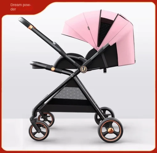 Lightweight High Landscape Baby Stroller Can Sit and Lie Down A Key Folding Two-way Push 0 ~ 3 Years old Children baby stroller