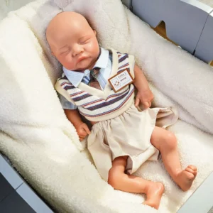 Artificial Soft Full Body Platinum Silicone Painted Reborn Doll Girl Handmade 18.31inch Solid Newborn Fake Boy For Kid Gift