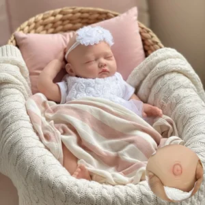 AnjoDoll 18inch Silicone bebe Girl Painted/Unpainted Reborn Doll Realistic Newborn Baby Doll Toy For Gifts Muñeca Reborn