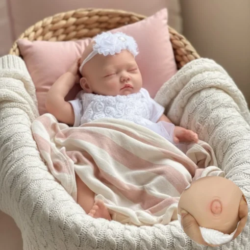 S9ee1c3ebae4545a98382b7e304c67096L-1.webp AnjoDoll 18inch Silicone bebe Girl Painted/Unpainted Reborn Doll Realistic Newborn Baby Doll Toy For Gifts Muñeca Reborn