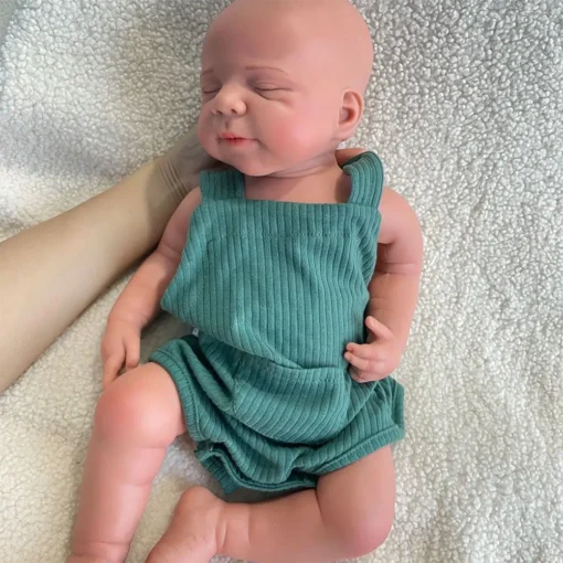 100% Whole Silicone Reborn Baby Boy 18.5" Painted Handmade Realistic Soft Weighted Newborn Doll Anti-Stress Christmas Gift