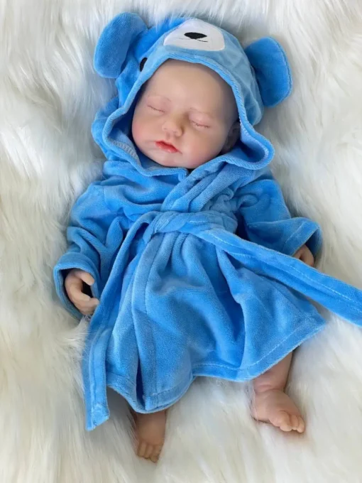 Sa4ed0fc14242423caa60740f29fbd640S.webp 13 Inch Can Open Mouth Reborn Baby Dolls Silicone Full Body, Lifelike Baby Doll Girl with Clothing Set for gift