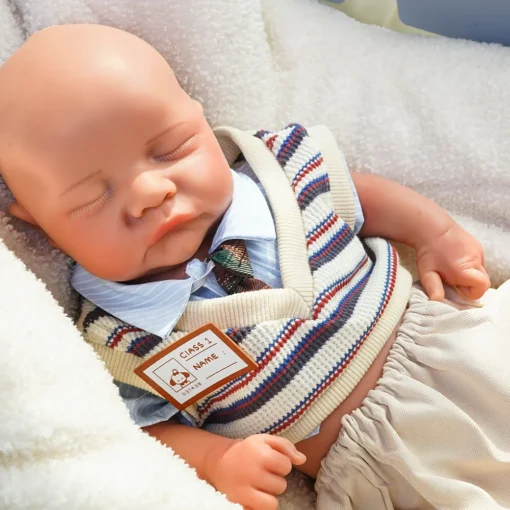 Artificial Soft Full Body Platinum Silicone Painted Reborn Doll Girl Handmade 18.31inch Solid Newborn Fake Boy For Kid Gift
