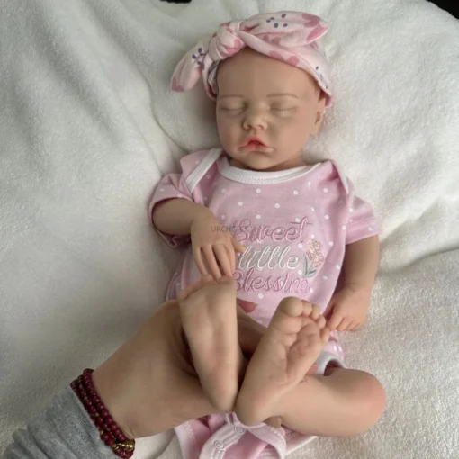 Sae911419f5c54313a776132a855cfac7M-1.webp 17Inch 3D Skin Realistic Silicone Reborn Baby Girl Pretty Weighted Waterproof Newborn Doll for Parenting Practice Birthday Gift