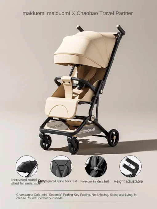 The Free Baby Stroller Can be Folded with One Button, Lightweight, One-way Push, Newborn Stroller, Mini Pocket Car, Sunshade