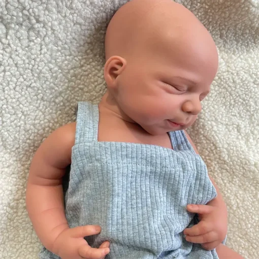100% Whole Silicone Reborn Baby Boy 18.5" Painted Handmade Realistic Soft Weighted Newborn Doll Anti-Stress Christmas Gift