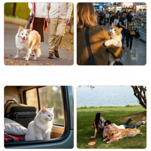 3 in 1 Pet Stroller with 4 Wheels Foldable Pet Travel Carrier for Medium Dogs Cats Up To 50lbs Car Seat Pet Bag Storage Basket