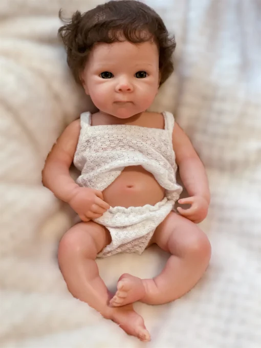 Sbb9d22f5f815422a96d1004f2a6890f77.webp 2Styles/33cm Solid Silicone Reborn Baby Girls With Rooted Hair 3D Painted Skin Soft Touch Handmade Bebe Reborn Girl