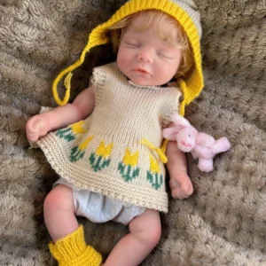 1 PC 10inch Open Mouth Reborn Silicone Girl With Rooted Hair Waterproof Newborn Baby Girl Lifelike Painted Realistic Doll Toy