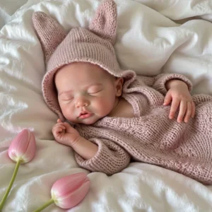 18 Inch Asleep Reborn Baby Doll Lifelike Full Body Soft Silicone Girl Multiple Layers Painting Newborn Art Collectible Gift