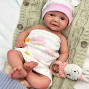 43cm Lifelike Silicone Reborn Baby Girl Vivienne for Newborn Photography Props Poseable and Weighted Doll Christmas Gift