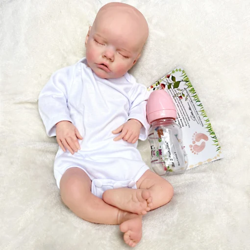 AnjoDoll 16-18Inch Twins A&B Full Solid Silicone Reborn Doll Bebe Painted Sleeping Baby Doll Boneca Reborn Corpo De Silicone