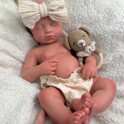 50cm Open Mouth Girl Loulou Silicone Reborn Baby Doll Washable 3D Painted Skin Newborn Collectible Gift For Kids' Keepsake