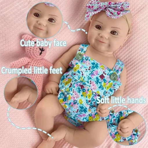 Lifelike Reborn Doll -18.5-inch (approximately 47cm) all silicone newborn with realistic veins and sleeping positions - Real Bab