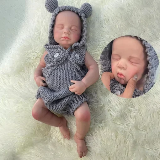 Artificial Soft Full Body Platinum Silicone Painted Reborn Doll Girl Handmade 20 inch Solid Newborn Fake Girl For Kid Gift