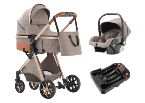 Baby Stroller 3-in-1 Travel System,Adjustable stroller and Accessories Combo Set, One Click Folding.
