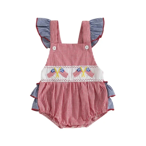 Sde43de3a2d16403998cc80a6cd0a6117h.webp Adorable Infant American Flag Romper with Cute Stars and Stripes Design Perfect for Fourth of July Celebrations