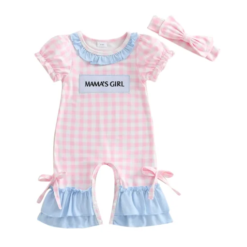 Se1d6ad2a308c4c62ab06a43a77401ffay.webp Adorable Toddler Floral Print Sleeveless Romper with Matching Bow Headband Set for Summer Fun Outfits
