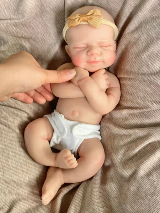 Se37d187ad81b47ccb15268595a69e2a6M.webp Lifelike Reborn Baby Dolls 12" Full Silicone Reborn Baby Sleeping Girl with Clothes Set & Feeding Accessories