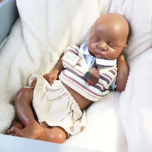 Artificial Soft Full Body Platinum Silicone Painted Reborn Doll Girl Handmade 18.31inch Solid Newborn Fake Boy For Kid Gift
