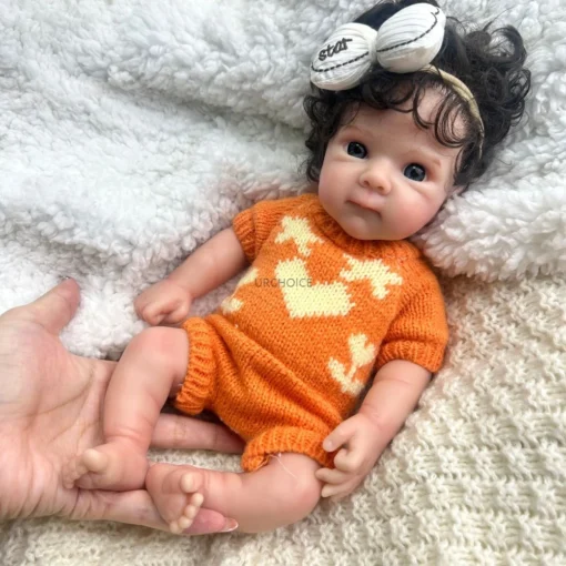 12 Inch 30CM Soft Full Silicone Reborn Baby Girl with Rooted Hair Washable Body Visible Veins Doll Birthday Christmas Gift