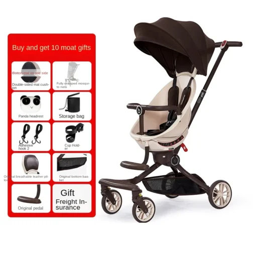 V18 PLUS Baby Stroller 0-3 Years old Baby Walker Two-way Stroller Lightweight Folding High Landscape Egg-shaped Strollers
