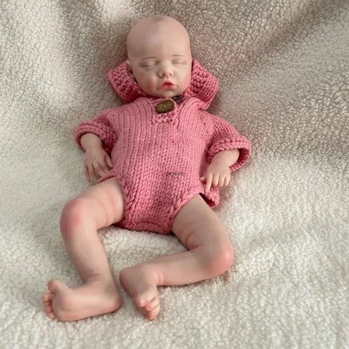See2cfe1888cf4a8598b0cb92e694af91b.webp Realistic Flexible Silicone Reborn Baby Girl 17Inch 3D Skin Waterproof Lifelike Newborn Doll As Memorable Gifts