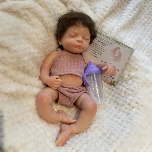 Sef0ace863c1b417c8eeb4bef27c04323A.webp 2Styles/33cm Solid Silicone Reborn Baby Girls With Rooted Hair 3D Painted Skin Soft Touch Handmade Bebe Reborn Girl