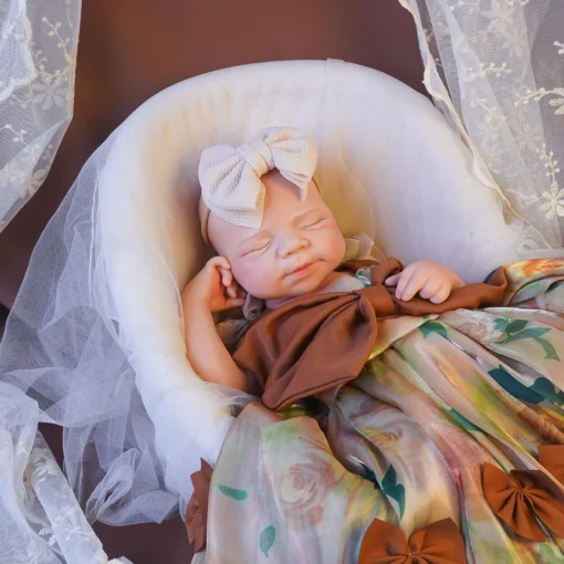 Artificial Soft Full Body Platinum Silicone Painted Reborn Doll Girl Handmade 18.9 inch Solid Newborn Fake Girl For Kid Gift