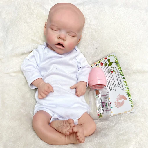 AnjoDoll 16-18Inch Twins A&B Full Solid Silicone Reborn Doll Bebe Painted Sleeping Baby Doll Boneca Reborn Corpo De Silicone
