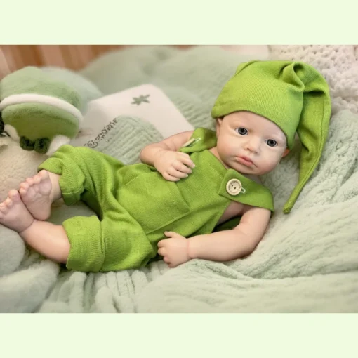 Open Mouth 18Inch LouLou bebe reborn de silicona Boy Doll With Painted Bald Soft Touch Handmade Lifelike Corpo De Silicone Doll