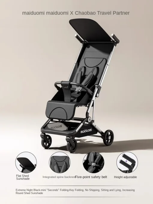 The Free Baby Stroller Can be Folded with One Button, Lightweight, One-way Push, Newborn Stroller, Mini Pocket Car, Sunshade