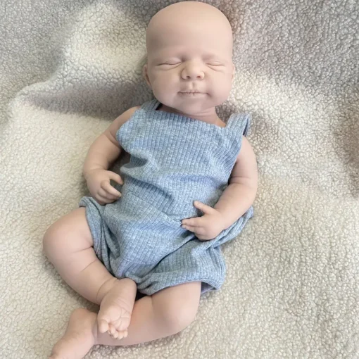 100% Whole Silicone Reborn Baby Boy 18.5" Painted Handmade Realistic Soft Weighted Newborn Doll Anti-Stress Christmas Gift