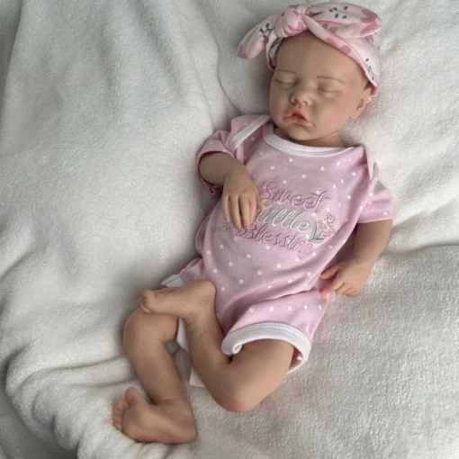 Sff2ba272d10d4db68391b94c29d45ab9F-2.webp 17Inch 3D Skin Realistic Silicone Reborn Baby Girl Pretty Weighted Waterproof Newborn Doll for Parenting Practice Birthday Gift