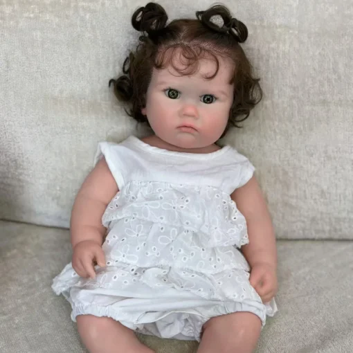18Inch/45cm Open Mouth Charlotte Painted&Unpainted Soft Silicone Bebe Reborn Girl Doll Lifelike Newborn Girl Doll Perfect Gifts
