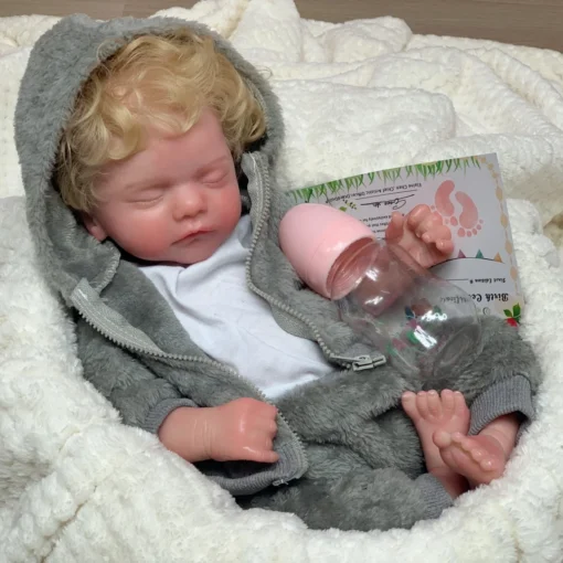 S70a3eb4f7e3b41a293d8b6dc704b3964c.webp 18Inch Culldy Open Mouth bebe reborn de silicona Girl or Boy Dolls With Rooted Hair Lifelike Real Soft Newborn Silicone Dolls